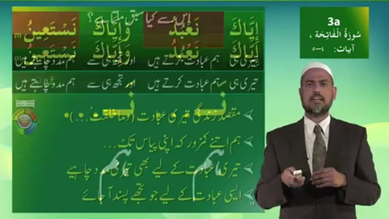 Understand Quran and Salah The Easy Way Part 3 a_Fatihah 4-5  Lesson Urdu Short Course 1