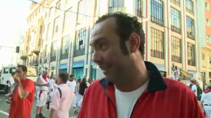 1er lâcher de taureaux de l'année dans les rues de Pampelune