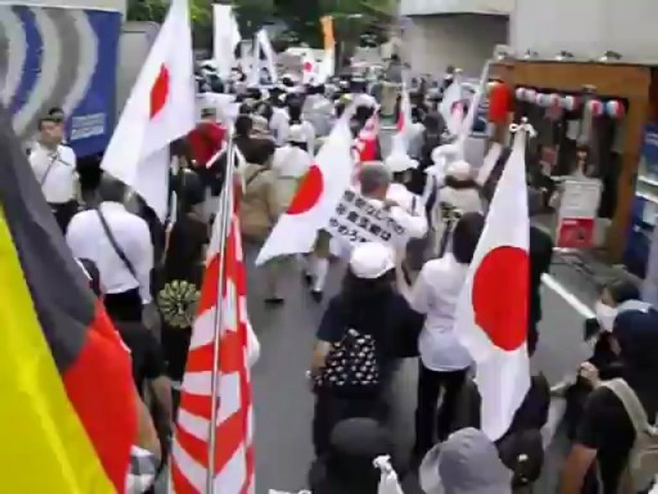 在日外国人犯罪追放デモ　2013-6-30 大久保公園からデモを終えて柏木公園へ到着