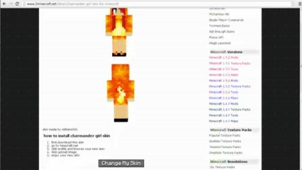 Charmander Girl Skin for Minecraft