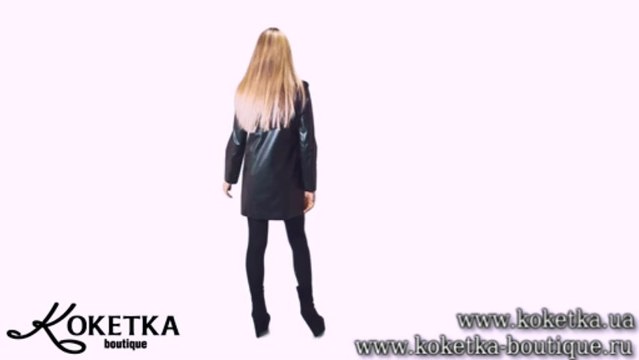 KOKETKA BOUTIQUE -Черное кожаное пальто с мехом
