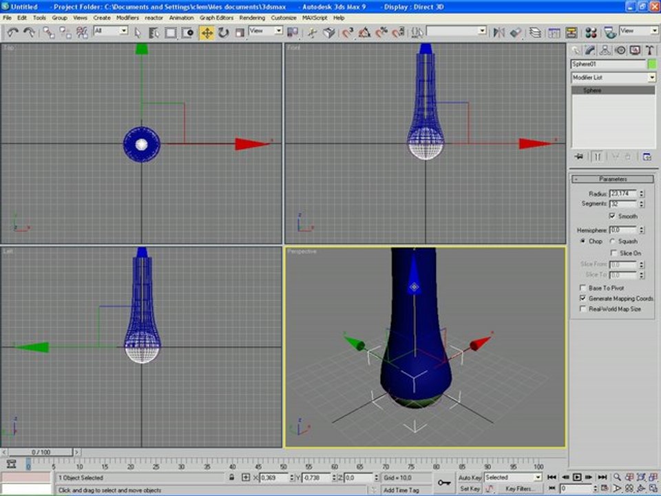 Exercice2 : Faire passer une boule dans un tube avec déformation du tube