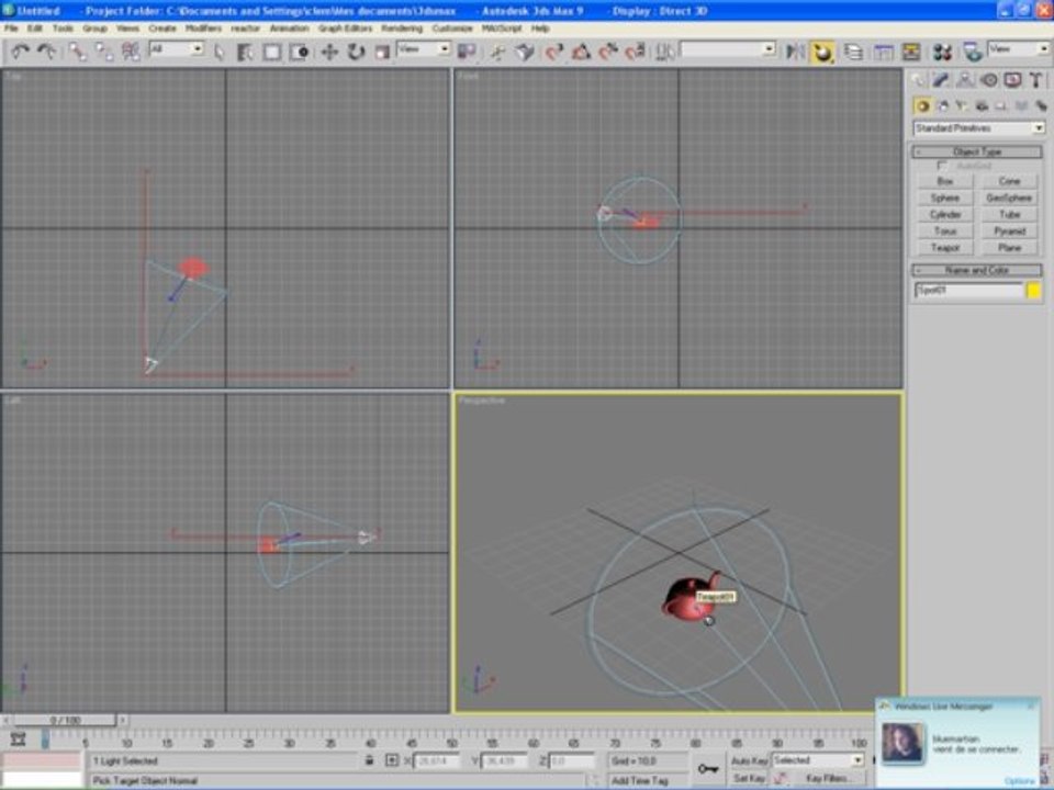 Exercice5 : Point d'impact d'un projecteur