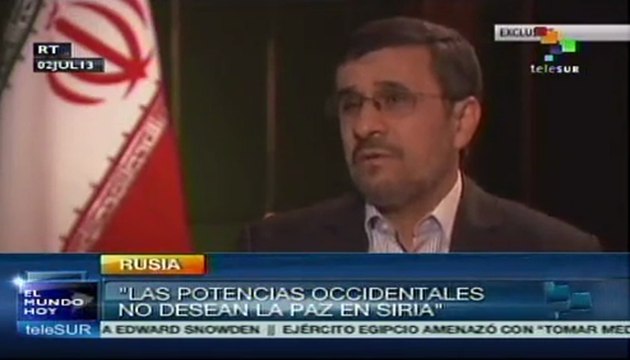 Ahmadineyad: las potencias occidentales no desean la paz en Siria