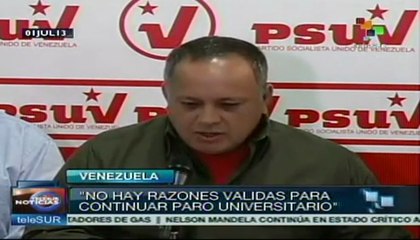 Sin razones válidas para continuar con el paro universitario: Cabello