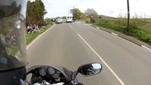 Lucky Motorcyclist Dodges Van