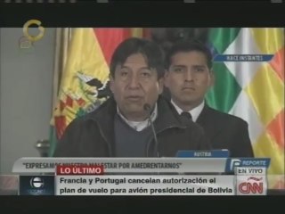 Francia y Portugal revocaron autorización de vuelo a avión de presidente de Bolivia por creer que viajaba Snowden