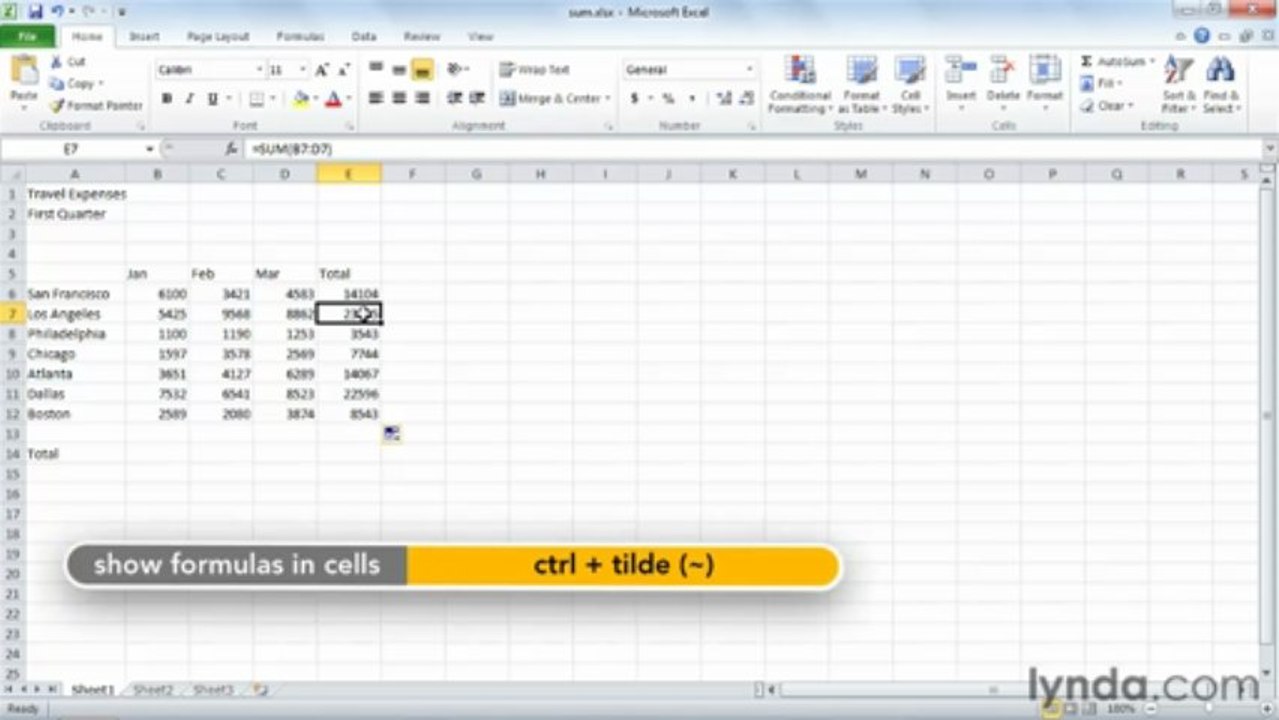 0304 Adding numbers using Sum and AutoSum