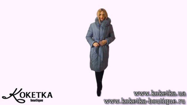 KOKETKA BOUTIQUE - Пуховик серого цвета с капюшоном (2)