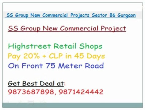 GF~//8826866550/1/2//~shops= SS group new commercial shops sec 86 gurgaon
