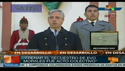Presión internacional logran anular secuestro al pdte. Evo: Linera