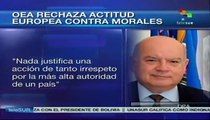 OEA: Países europeos deben explicar su irrespeto al presidente Morales
