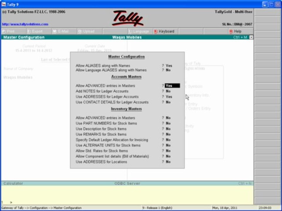 06.Account and inventory config