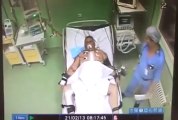 Russian doctor caught viciously beating heart patient