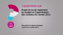 [Questions sur] Projet de loi de règlement du budget et d'approbation des comptes de l'année 2012