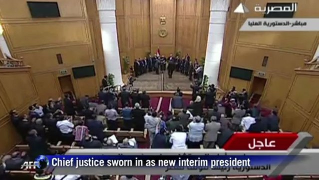 Protesters celebrate as Egypt president ousted