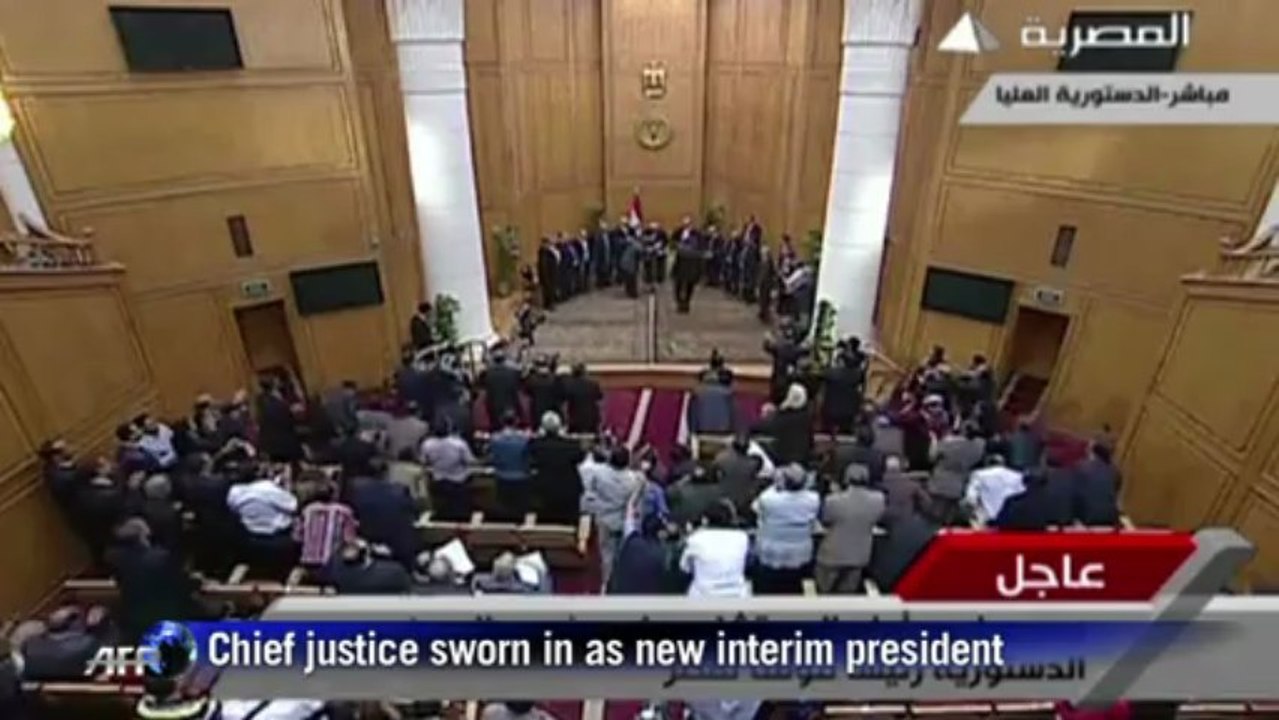 Protesters celebrate as Egypt president ousted