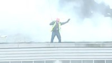 Safety Line Saves Demolition Worker