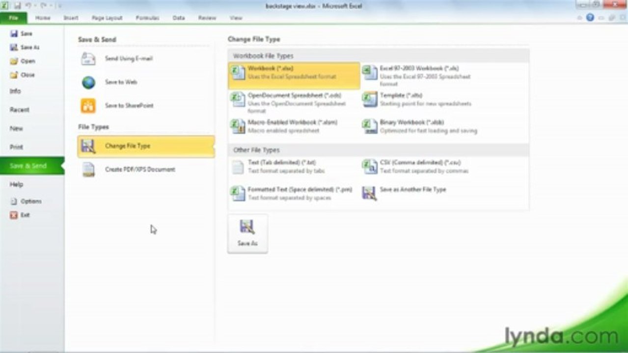 0104 Using Backstage view or the File tab
