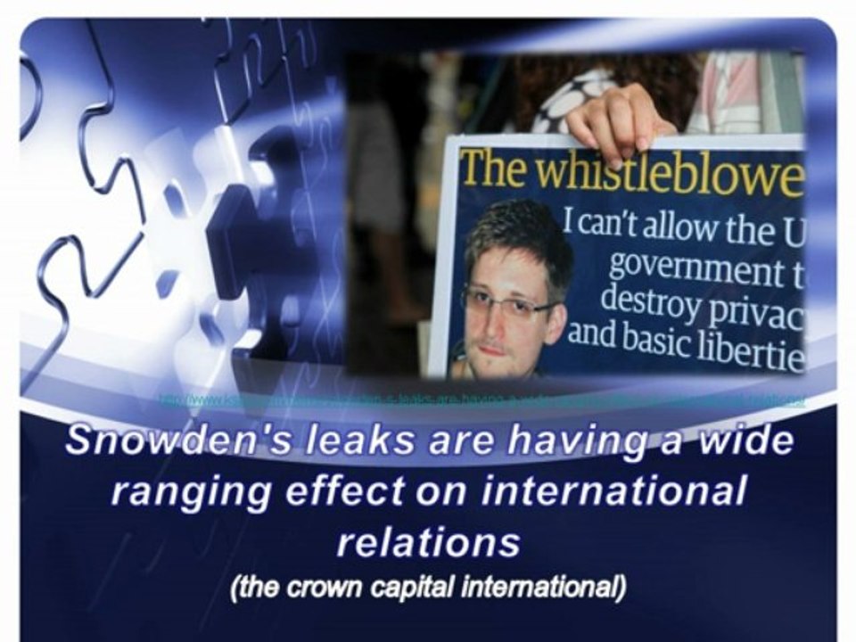 Slideshare - Snowden's leaks are having a wide ranging effect on international relations (the crown capital international)
