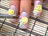 *Yellow Roses* 3D Acrylic Nail Art Design