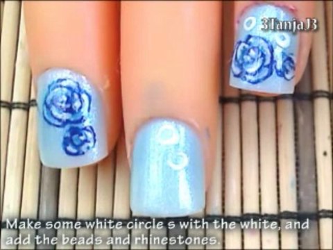 *Roses At Night* Nail Art Design Tutorial - Short Nails
