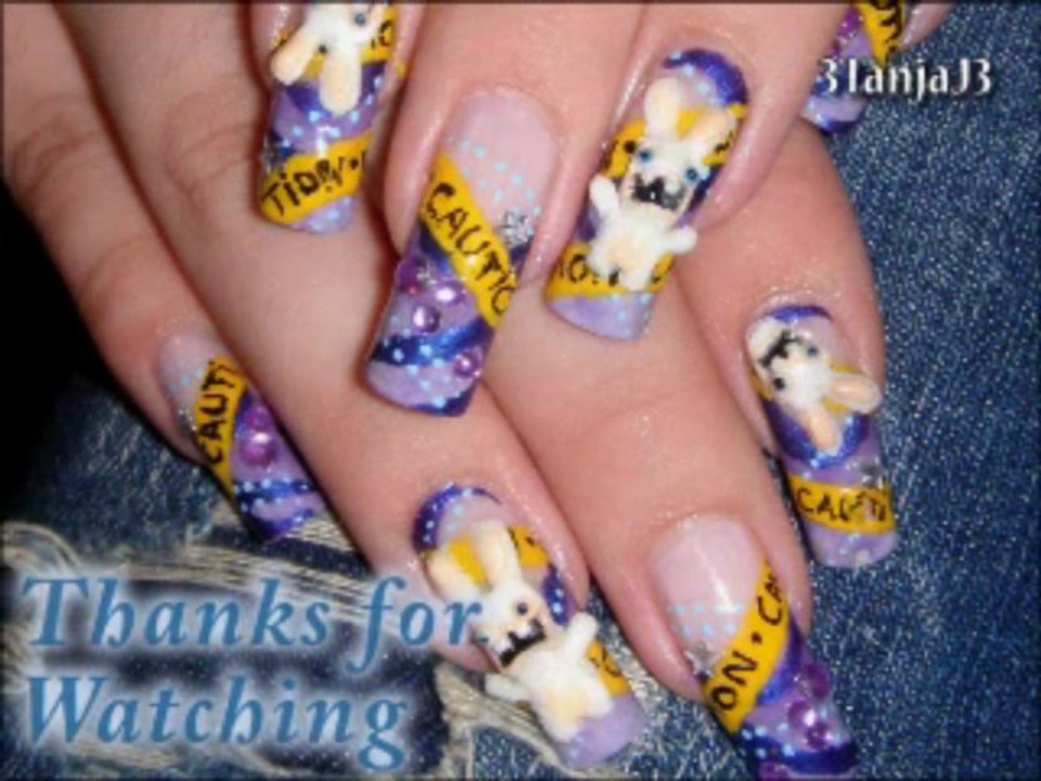 *Raving Rabbids 3D Nail Art Design Tutorial* - Video Games