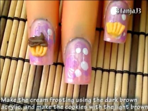 Sweets: *Cupcakes & Cookies* 3D Acrylic Nail Art Design Tutorial