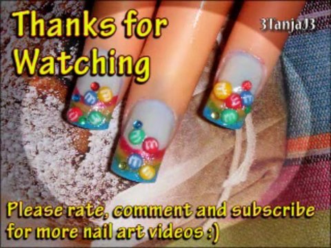 Sweets: *M&M's* & Rainbow Tips - Super Easy Acrylic 3D Nail Art Design