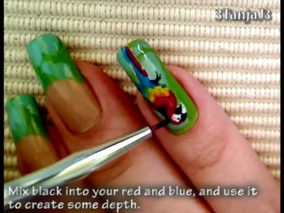 *Tropical Parrot* Nail Art Design Tutorial