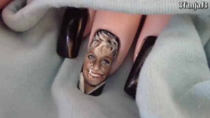 Ellen Degeneres inspired nail art design
