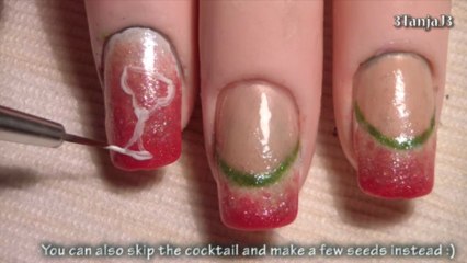 Fun Summer Nail Art: * Watermelon Cocktail* Tutorial