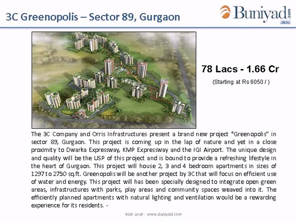 3C Greenopolis Gurgaon | For Booking Just Call @ 9999011115
