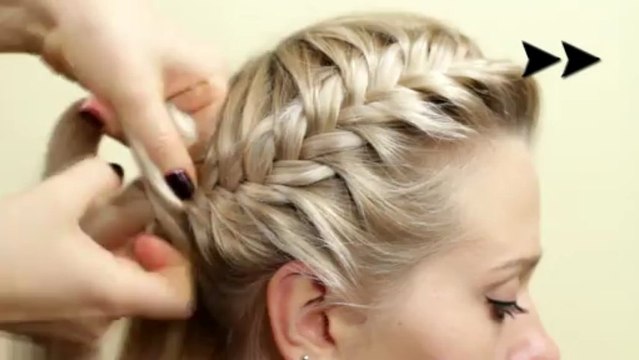 Прическа из косичек Корзинка . Hairstyle of braids