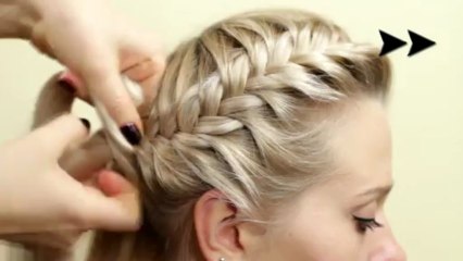 Прическа из косичек "Корзинка". Hairstyle of braids