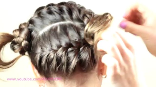 Детская причёска из косичек. Hairstyle For Little Girls