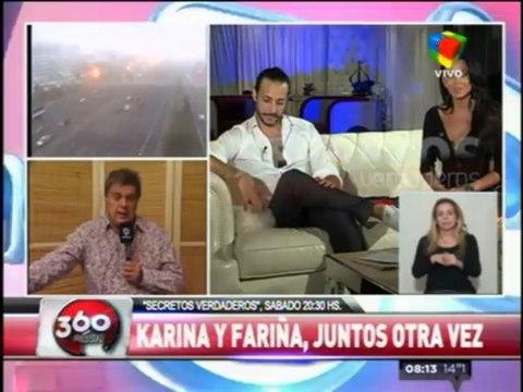 Karina Jelinek y Leo Farina, juntos a pesar del temblor