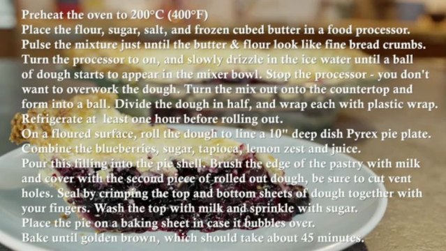 Blueberry Pie Recipe
