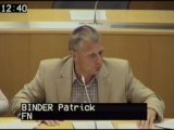 Intervention de Patrick BINDER au Conseil Régional d'Alsace