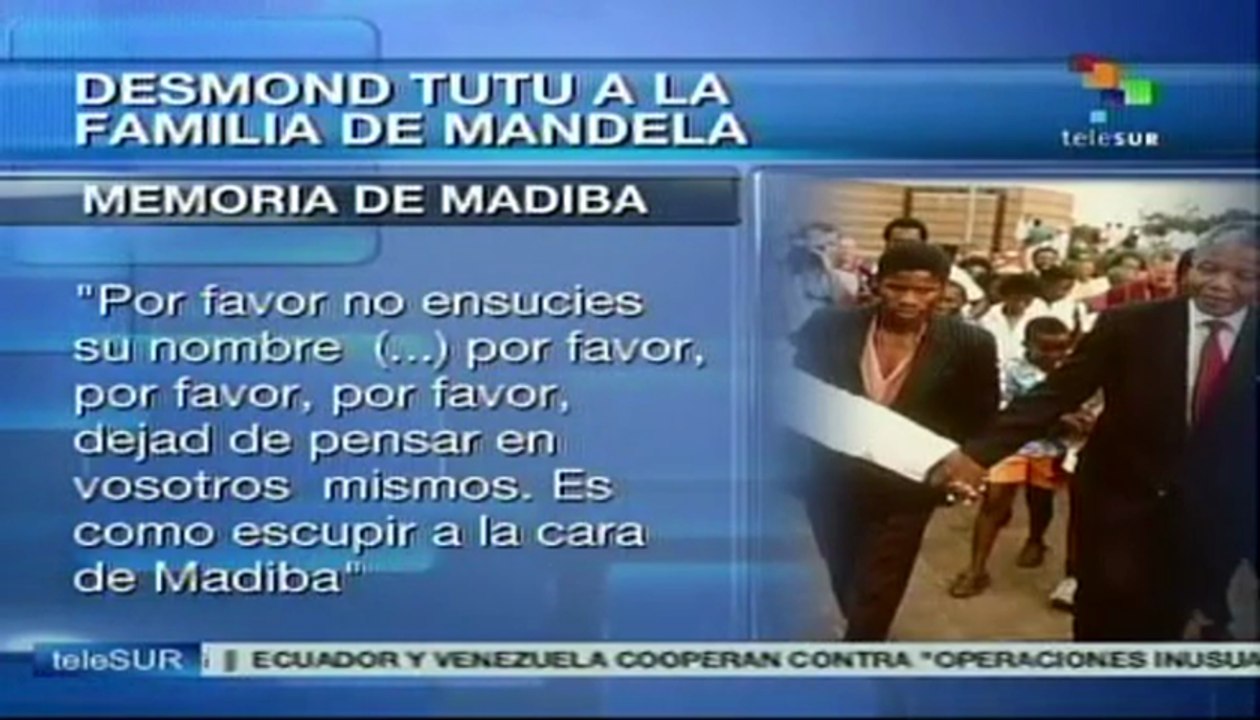 Desmond Tutu pide a la familia de Mandela que no ensucien su nombre
