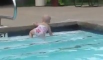 Small baby swims like a Boss