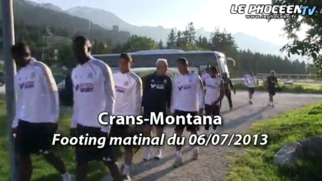 Le footing matinal des Olympiens à Crans-Montana