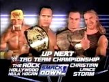 The Rock & Hulk Hogan vs. Lance Storm & Christian w/Test (WWE Tag Team Championship)
