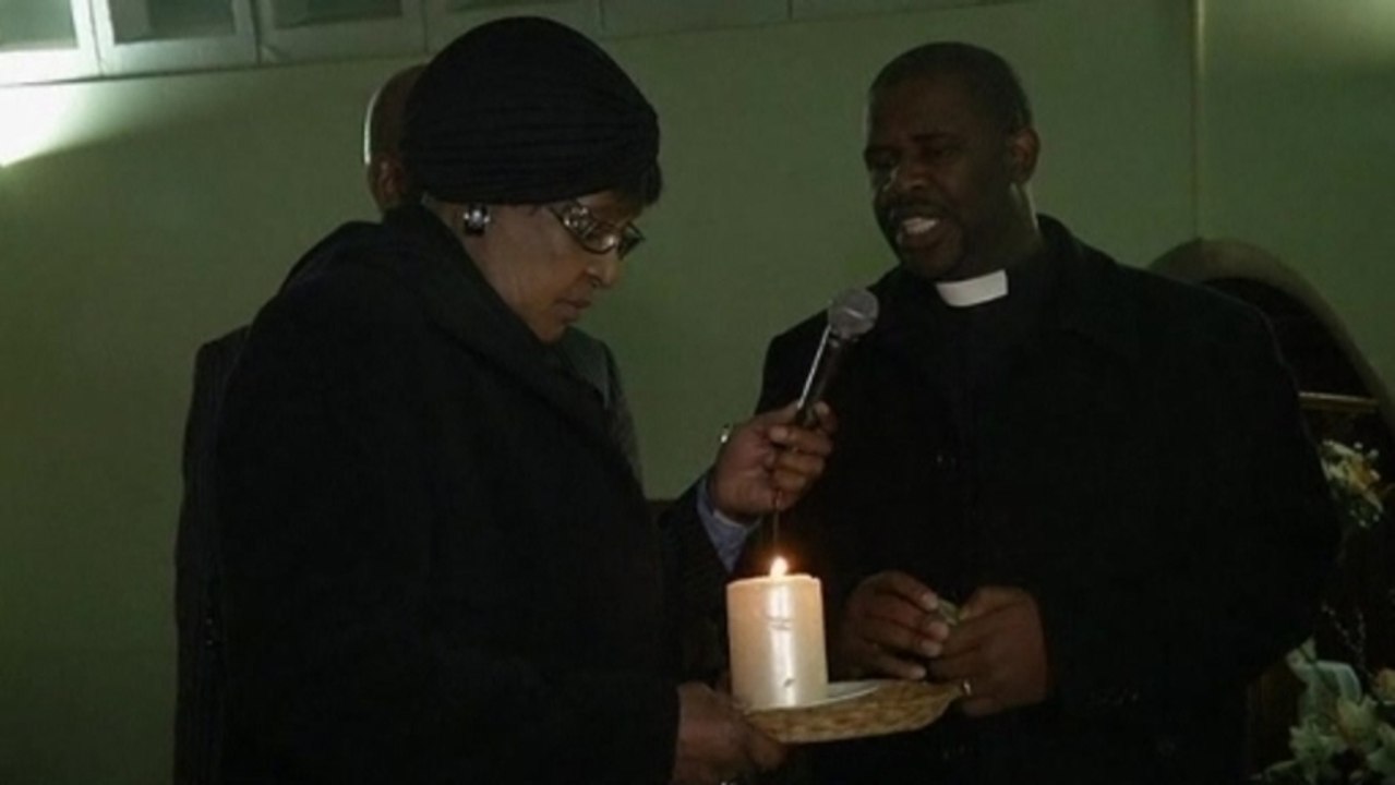 Family church service for Mandela