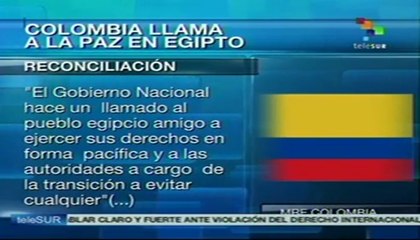 Colombia llama a Egipto a realizar una transición pacífica