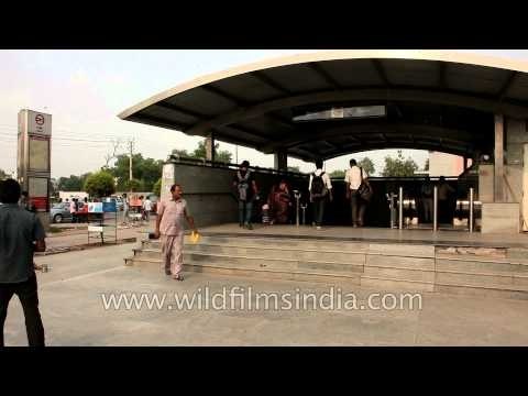 Daily routine at the Saket metro station
