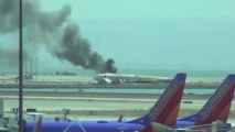 Airplane on fire at SFO airport 6 july 2013