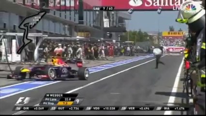 Formule 1 : un caméraman blessé à la tête par le roue folle de Mark Webber