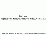 Replacement Kohler Air Filter 4508302. 45-083-02 Review