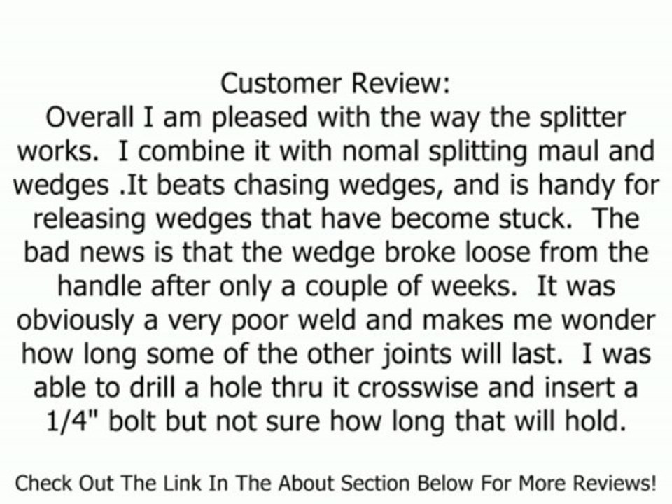 Anaconda 878 Slide-Hammer Manual Log Splitter Review